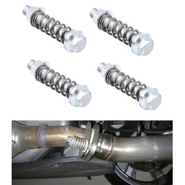 4PCS Premium Exhaust Manifold Fastener Kit – M10x1.5mm High-Temp Flange Bolts & Locking Nuts with Anti-Vibration Springs – Reinforced Sealing Solution for Exhaust Gaskets – Fits Most Vehicle Models