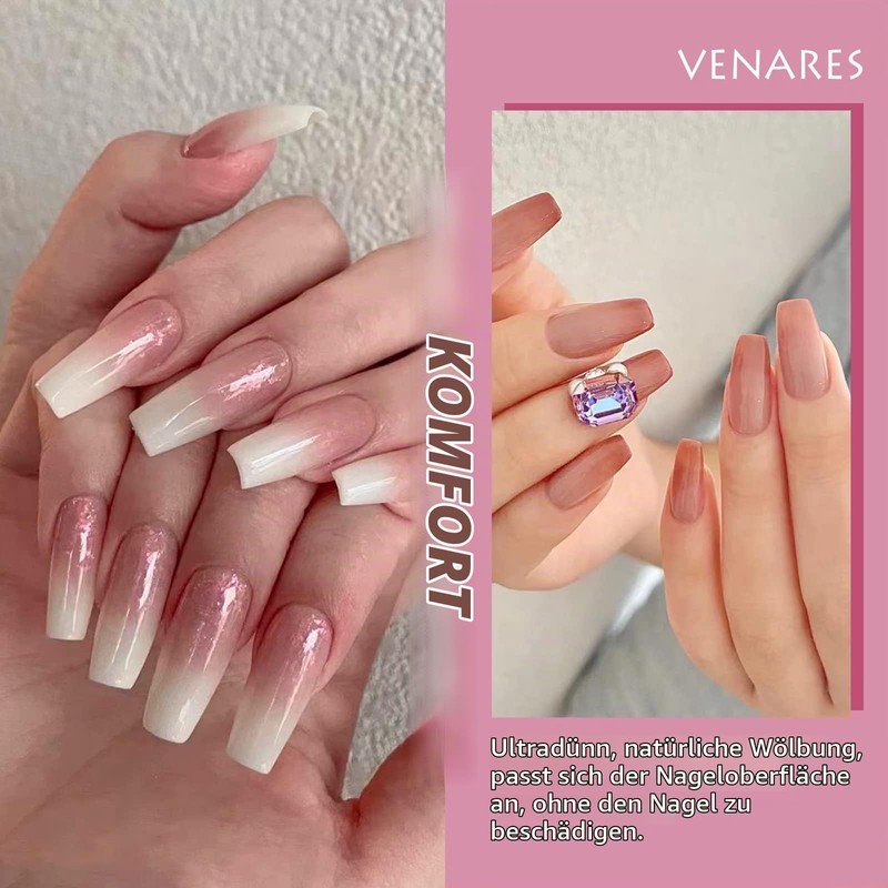 Nail Tips for Gel Nails, Venares 500 Pieces Acrylic Artificial