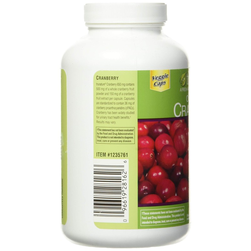 trunature Cranberry 650 mg, 140 Vegetarian Capsules