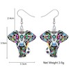 BAMAY Funny Elephant Earrings Dangle Acrylic Jungle Animals Anime Jewellery