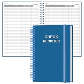 Registros de chequera personal - Registro de chequera A5 para chequera personal, libro de contabilidad de gastos para empresas personales y pequeñas, 