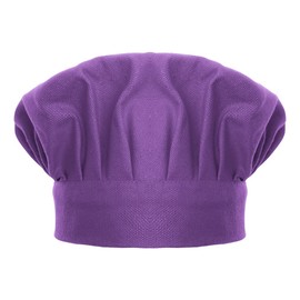 TopTie Chef Hat for Kid & Adult, Cotton Elastic Adjustable Kitchen Cooking Baking Hat-Purple-M