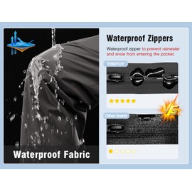 TBMPOY Men's Rain Pants Waterproof Zipper Lightweight Breathable Mesh with 3 Zipper Pockets Rain Gear Work Motorcycle Steel Gray 2XL