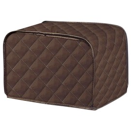 JOONOR Polyester Quilted Toaster Cover for 4 Slice Toaster, Kitchen Small Appliance Cover Fingerprint and Greasy Protection, Machine Washable Toaster Dustproof Cover. (Brown, 12 x 11 x 8.5 in)