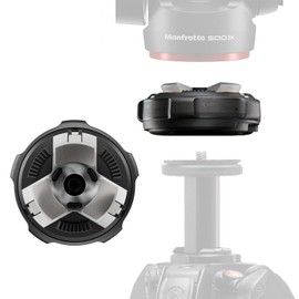 Manfrotto XCHANGE Base, Quick Release Mount, Universal 3/8" Thread, Supports Up to 20kg, Compatible with XCHANGE Plate and Manfrotto XCHANGE Head, for Photo & Video Gear