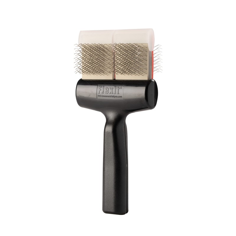 FlexIt® Red/Silver Firm Flex Mat Zapper Dog Grooming Brush –