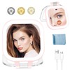 FASCINATE 10X Magnification Compact Travel Makeup Mirror with Lights and