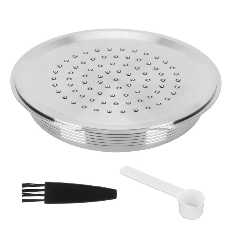 Coffee Capsule Reusable Refillable Coffee Filter Cup with Spoon Brush