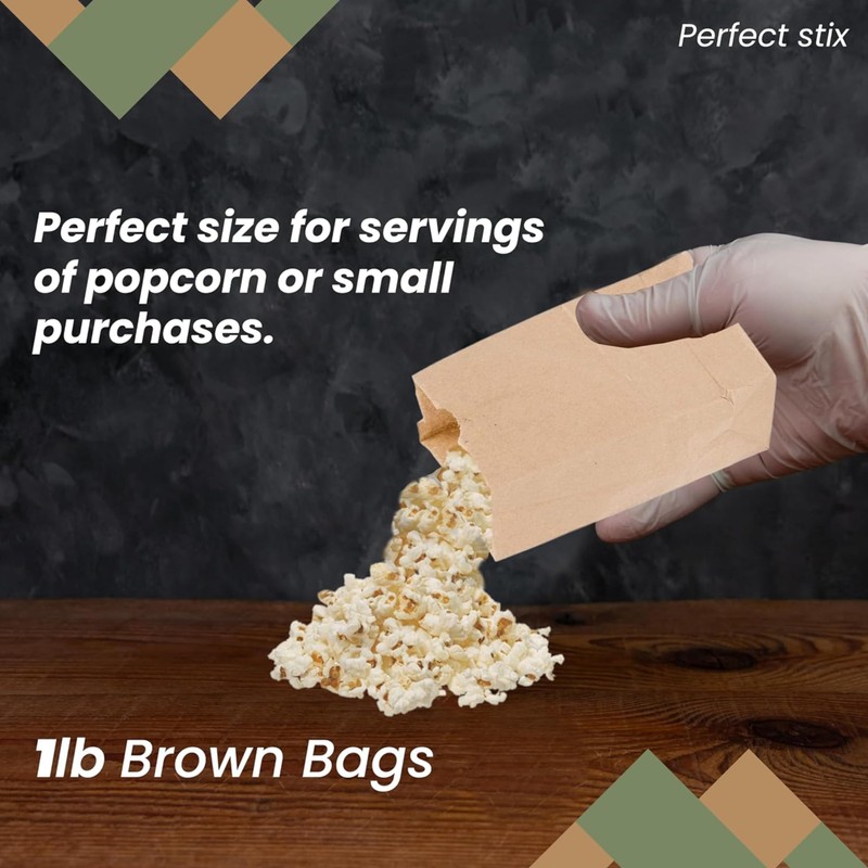 1lb Brown Bags- Pack of 100 (3.5"W x 6.5"H x