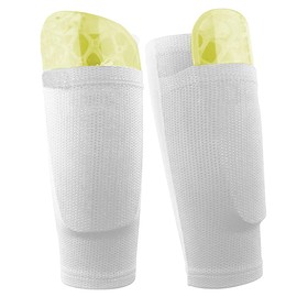 Dokpav Football Shin Guard Socks Sleeves Double Layer Mesh Breathable for Football Games Beginner Elite Athlete Running Jogging - Children Teenagers Boys Girls Men Women- No Shin Pads (Teen - White)