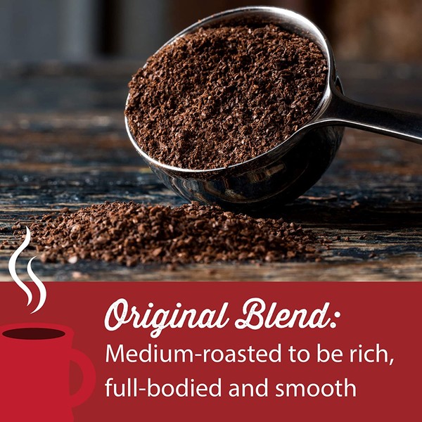 Hills Bros Original Blend Ground Coffee, Medium Roast, 11.3 Oz. Can – Full-Bodied Classic Rich Coffee Taste, Balanced for Optimum Caffeine