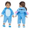 Justaskjoyce Animal Pajama's, Fuzzing One Piece, Stitch Pajama's, for 18"