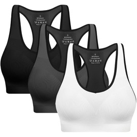 Racerback Sports Bras for Women with Pads - High Impact Athletic Tank Tops for Yoga and Workout