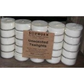 Soyworx 50 Soy Tealights Unscented All Natural Color White Tea Light