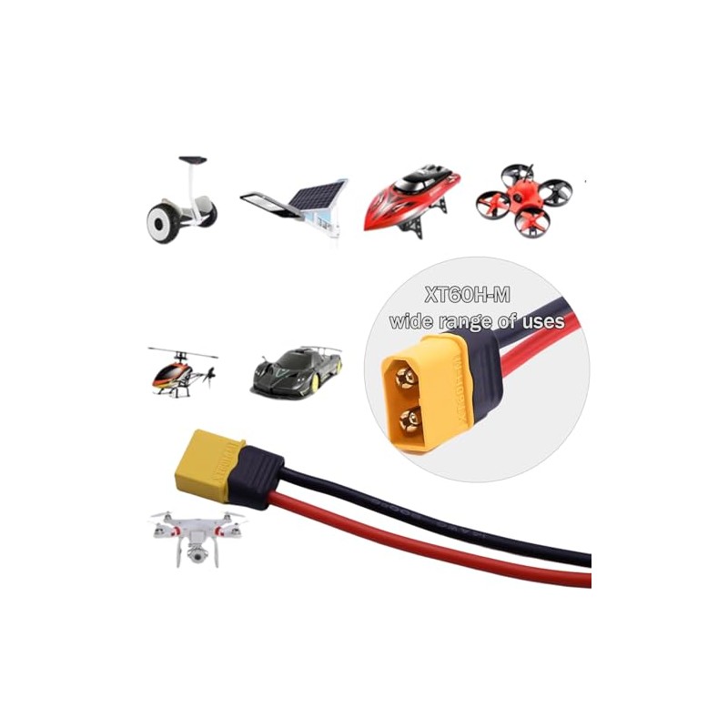 aeobdai XT60 Connection Cable with Alligator Clips XT60 Male to