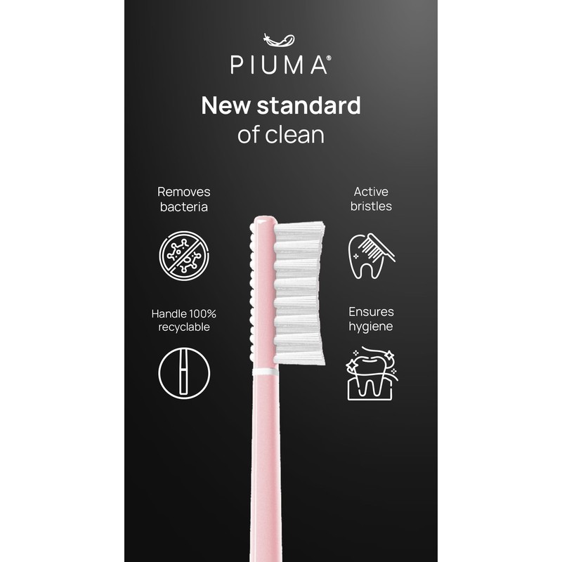 Piuma Care Zahnbürste – weiche Borsten – Echinacea-Borsten – Zahnpflege