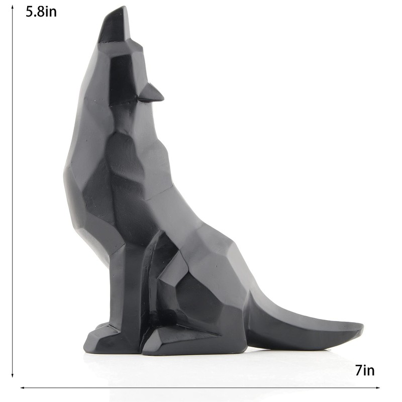Wisifayardin Black Wolf Howling Wolf Figurine Statue for Home Decor