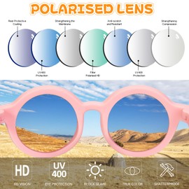 CIKJUK Baby Sunglasses 0-36 Months Polarised with Adjustable Strap Round Soft for Toddlers Sunglasses Baby 0-3 Years UV Protection, black/black