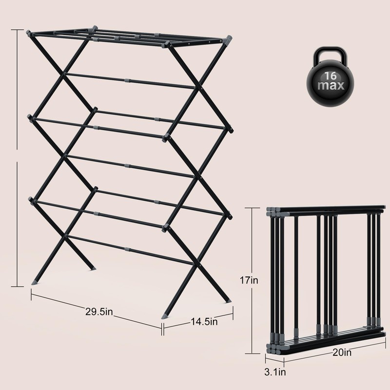 SsngygHme Drying Rack for Laundry, Foldable Clothes Drying Rack, Small