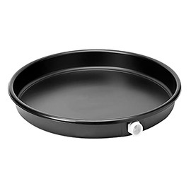 Everflow PWHP28 Plastic Water Heater Drain Pan with 1 in. - 1-1/2 in. PVC Fitting, 28 in. Diameter Black