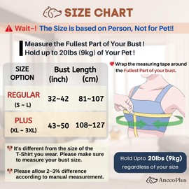 Dog Carrier for Small Dogs, Front Facing Dog Carrier Sling, Hands Free Cat Sling, Size Adjustable, Reducing Back Pain, Soft Cotton, Premium Dog Sling Carrier (Plus, Heather Gray)