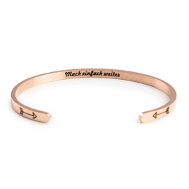 Kiddus TIDEFLOW Bracelet Open Bangle Gift for Women Girls Girlfriend Bride Stainless Steel Motivational Saying Inspiration Inside Engraved