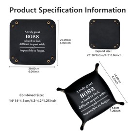 Christmas Stocking Stuffers for Men Bosses Day Gifts for Women Men Leather Valet Tray National Boss Day Appreciation Gifts for Boss Farewell Going Away Gifts for Friends Retirement Gifts for Men