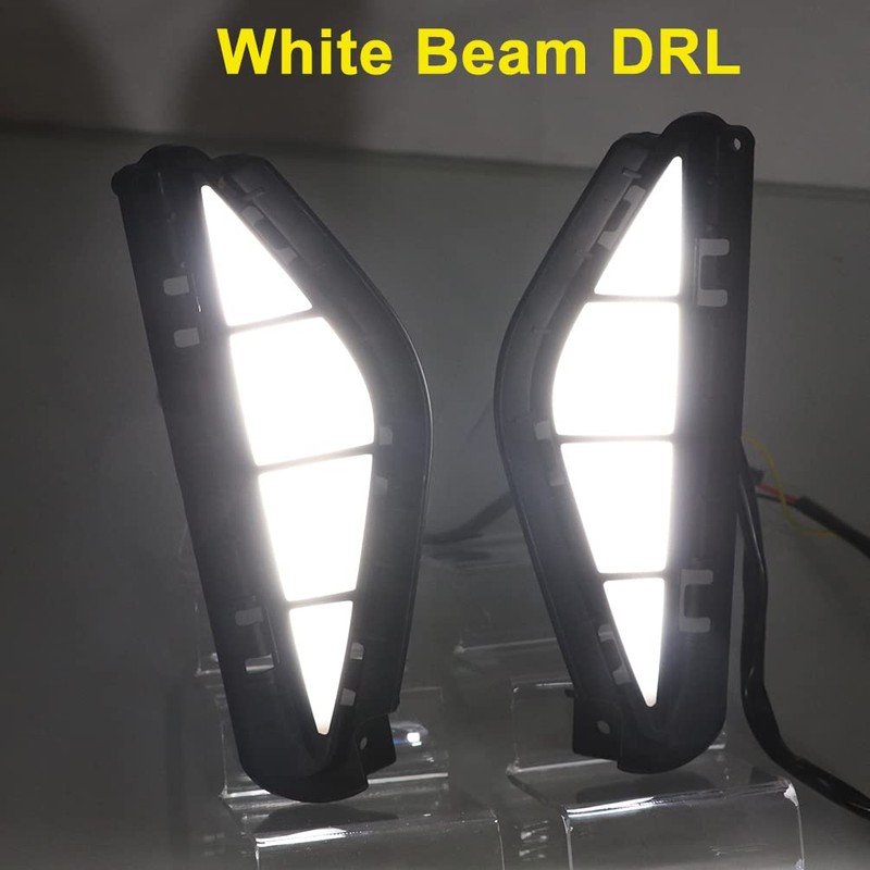ECAHAYAKU Car LED DRL With Dynamic Turn Signal Yellow For