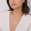 MOMOL Sideways Initial Necklace Stainless Steel Silver Large Big Letter
