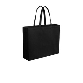 Port Authority Cotton Canvas Jumbo Tote BG427, Deep Black, OSFA