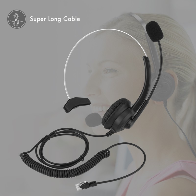 Noise Cancelling Call Center Headset Comfortable Wearing Telephone Headset -
