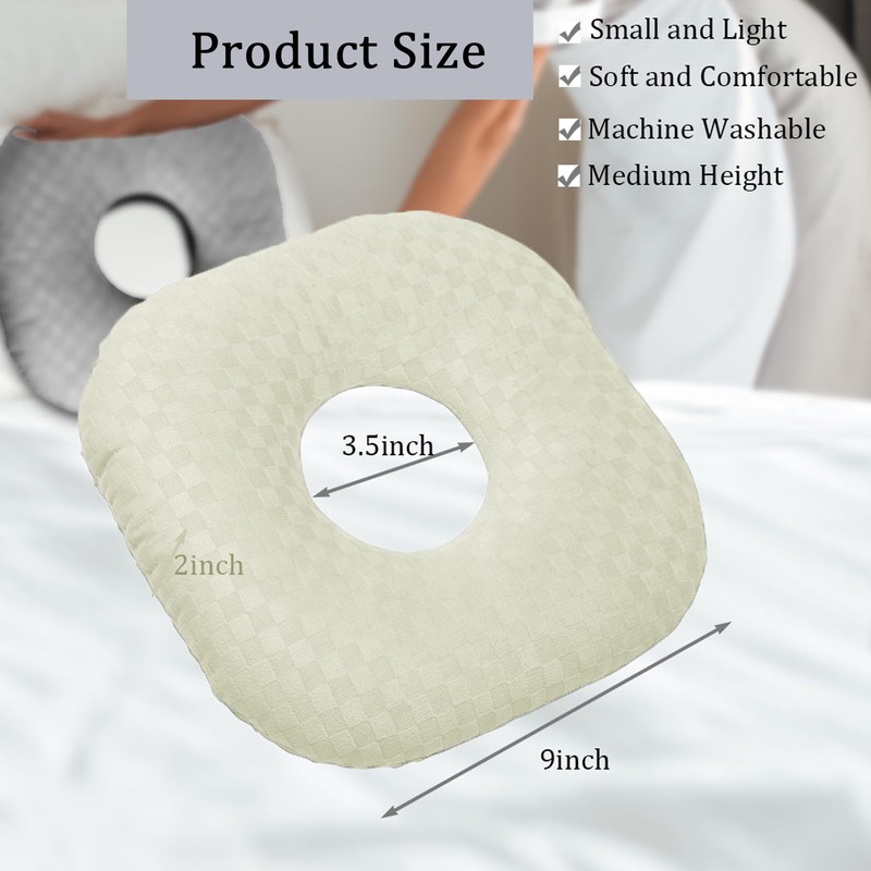 Wuronsa Ear Piercing Pillow for Side Sleepers, Pillow with an