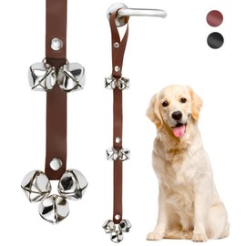 BORONG Leather Door Bells for Dogs Potty Doorbells for Dogs Training Dog Buttons for Communication Dog Training Bell Pet Supplies (Brown)