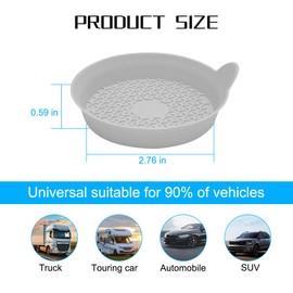 Mandark Car Cup Holder Coasters, Non-Slip Silicone Vehicle Insulation Drink Mat, Waterproof Sift-Proof Spill Recessed Automotive Interior Cup Insert Pad Accessories, Universal Fit (Gray)