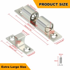 Alise Double Ball Tension Roller Catch Latch for Cabinet,Closet & Furniture Doors,67mm Solid Brass Adjustable Door Catches Hardware,CA250S-4P,Pack of 4