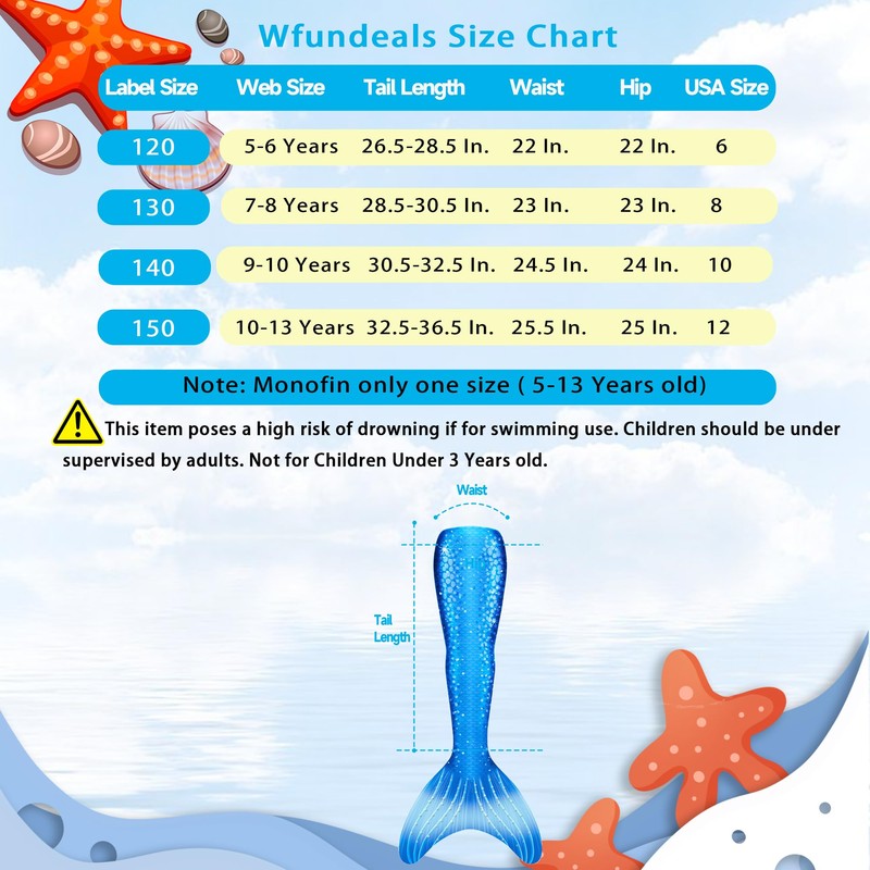 Adjustable Mermaid Swim Fin for Swimming Training Girl,Kids