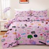 BELVED MIME Girls Pink Pop Music Theme Comforter Set Queen