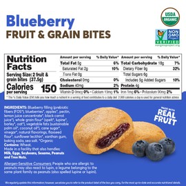Olyra Fruit Bars Blueberry | Fruit Filled Breakfast Cookies | Kids Healthy Snacks | Low Sugar, Prebiotic High Fiber Plant-Based Protein Cookies | Vegan Snack, USDA Certified Organic | 12 count