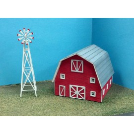 Train Time Laser N SCALE  ** Laser Cut **  Windmill & Barn Kit