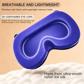 Sleep Mask Travel Case, Compact Lightweight Accessory for Travel and Daily Use - KUMFLOI 3D Blackout Sleep Mask