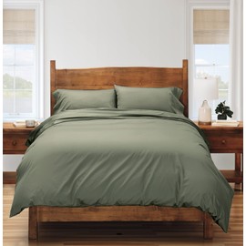 Cuddledown Heritage Comforter Duvet Cover | 100% Cotton | Premium Quality | Ultra Soft Sateen Weave | Breathable | Button Closure | Twin | Grove