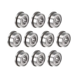 TOP-VIGOR 10Pcs F685ZZ Flanged Ball Bearing, 5mmx11mmx5mm Double Shielded Chrome Steel Deep Groove Bearings for Glider, Wheels, lawnmowers, Printers, Motors, Reducer