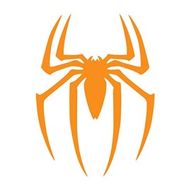 Spider Vinyl Sticker Decals (Pack of 2) for Car Bumper Window Laptop Tablet Phone (6" x 4.4", Orange)