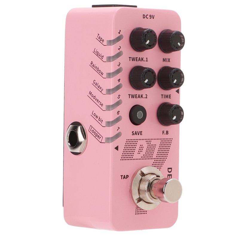 Digital Delay Pedal Metal Pink Guitar Looper Effect Pedals with