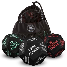 Exercise Dice - Fitness Workout Gear for Home Gym Equipment and Accessories, Personal Trainer Work Out Supplies for Adults