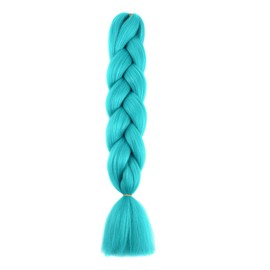 Braiding Hair Cyan Kanekalon Braid Hair Extensions for Box Braids Hot Water Setting High Temperature Synthetic Fiber (A27-1Pack)