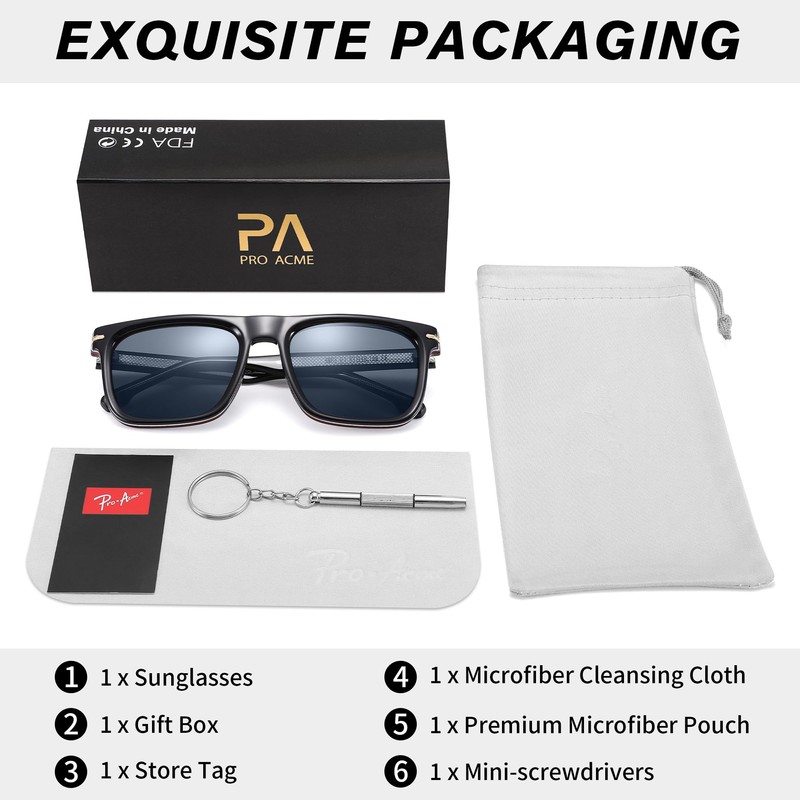 Pro Acme Square Oversized Sunglasses for Women Men Flat Top