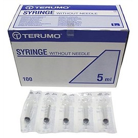 Terumo Syringe 5ml Hypodermic Slip Tip Syringe, Pack of 100