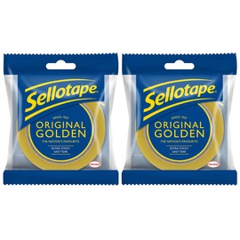 Ferris | Cellotape (2 PACK) Original Golden, Multi-Purpose Clear Tape for Household Objects, Clear Packing Tape for Sticking Envelopes or Cards, Easy to Use & Extra Sticky Packaging Tape - 24mm x 50m