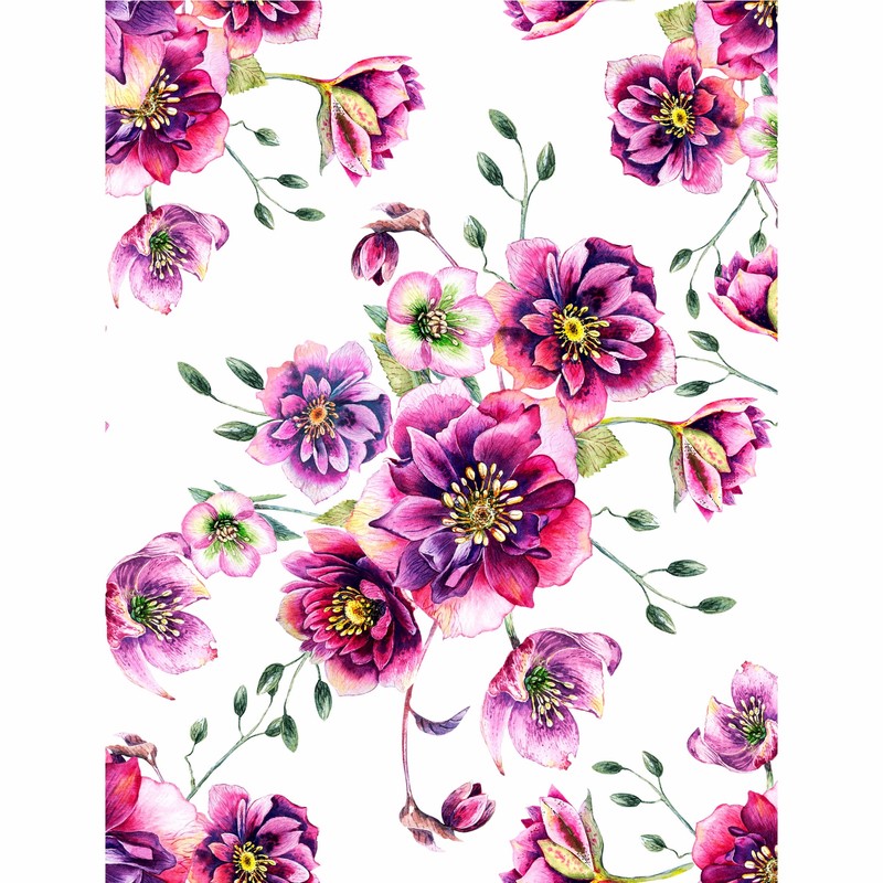 Tea Rose Theme Mulberry Rice Paper, 20.5 x 26.5cm -